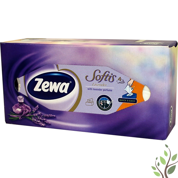 Zewa papírzsebkendő dobozos 80 db 4 réteg levander