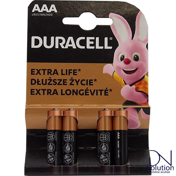Duracell AAA elem LR03/4 4db basic