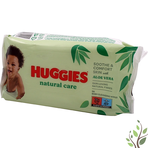 Huggies popsitörlőkendő 56db utántörlő Natural care with aloe vera