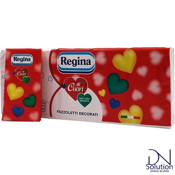Regina papírzsebkendő 4 réteg 10x9db Love