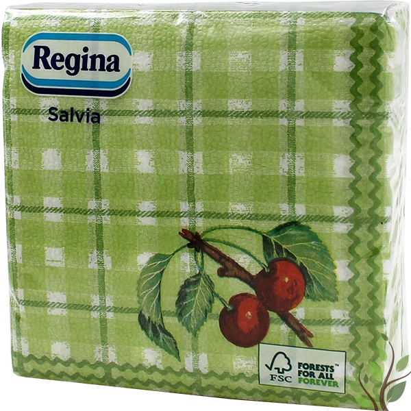 Regina szalvéta 1 réteg 45 lap 33x33 salvia gyümölcsös