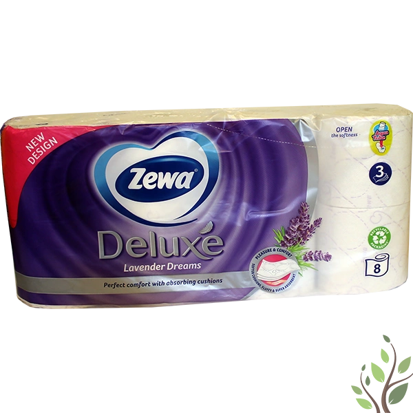 Zewa Deluxe toalettpapír 8 tekercs 3 rétegű levander 150 lap