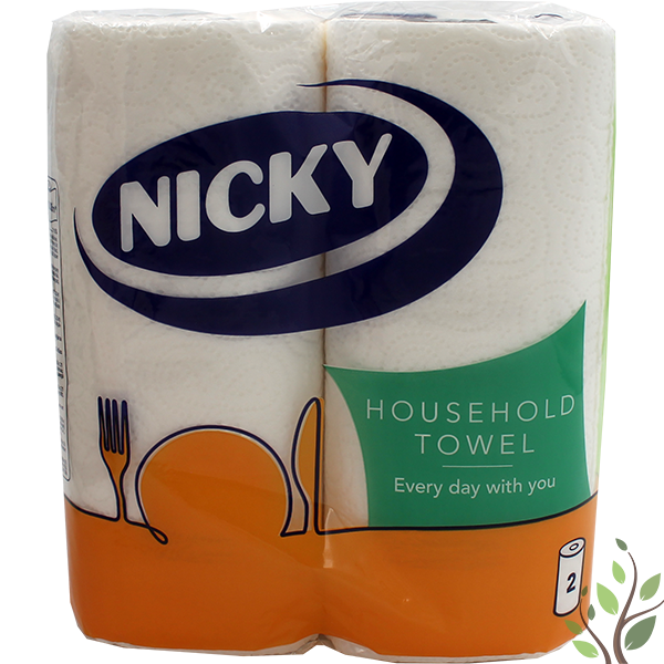Nicky kéztörlő household 2 tekercs 2 réteg fehér