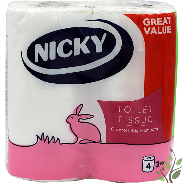 Nicky toalettpapír 4 tekercs 3 réteg 95 lap comfortable&smooth